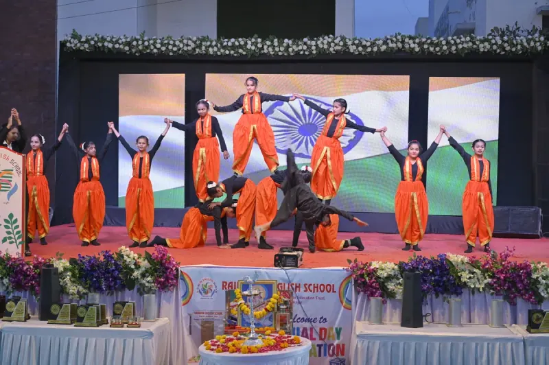Students performing on stage
