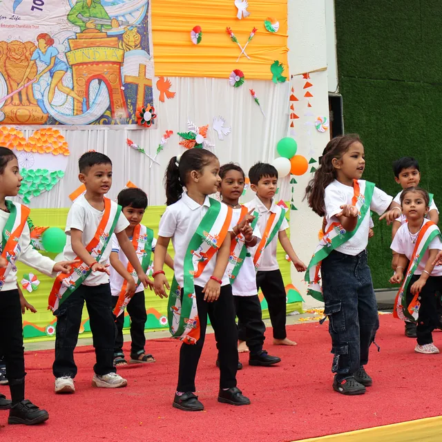 Students dancing at the Independence Day celebration